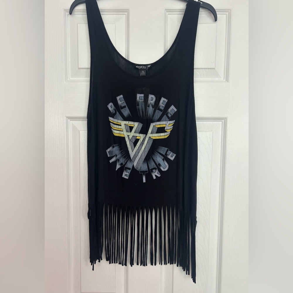 NWT - About A Girl Los Angeles XL Tank with tassles.